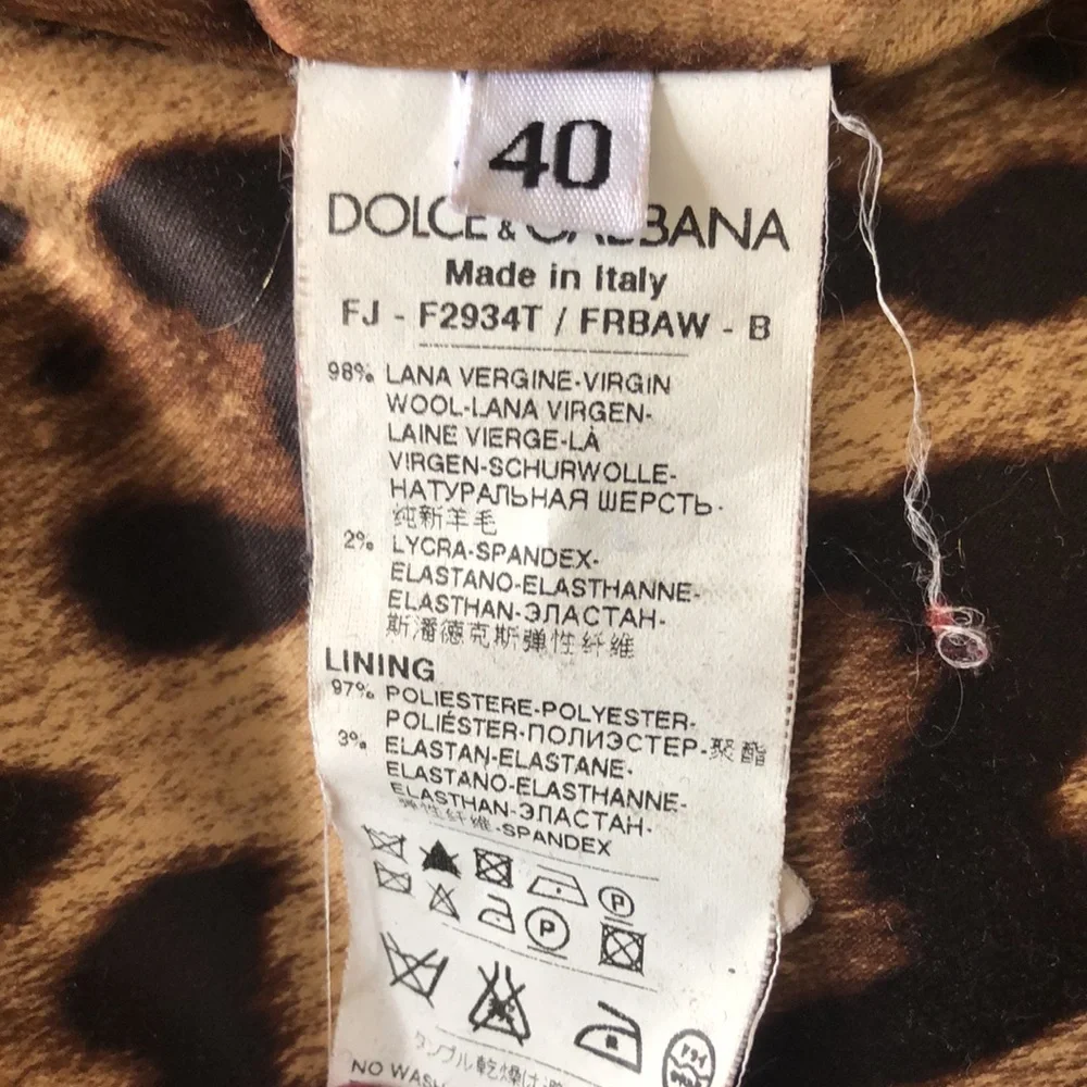 🐆 Dolce & Gabbana black pinstripe blazer with leopard-print lining - Picture 6 of 6